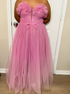Mac Duggal Pink Ombré Barbie Princess Prom Dress 14